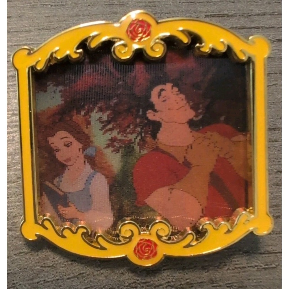 Loungefly Disney Beauty and the Beast Lenticular BlindBox Pin Belle & Gaston NEW